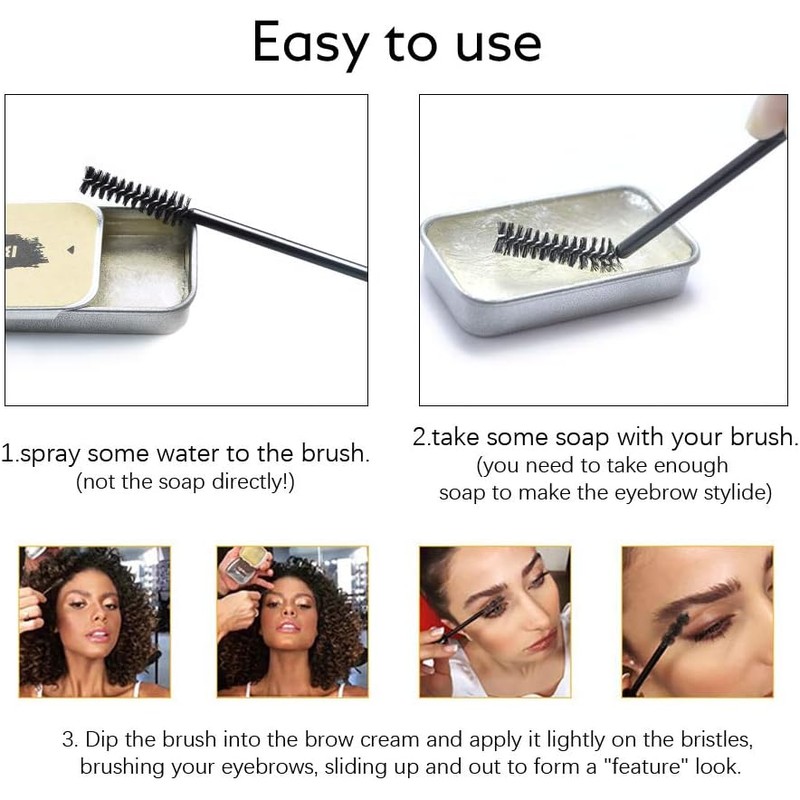 (A) - Ownest 2PCS Eyebrow Soap Kit,Brows Styling Soap,Long Lasting