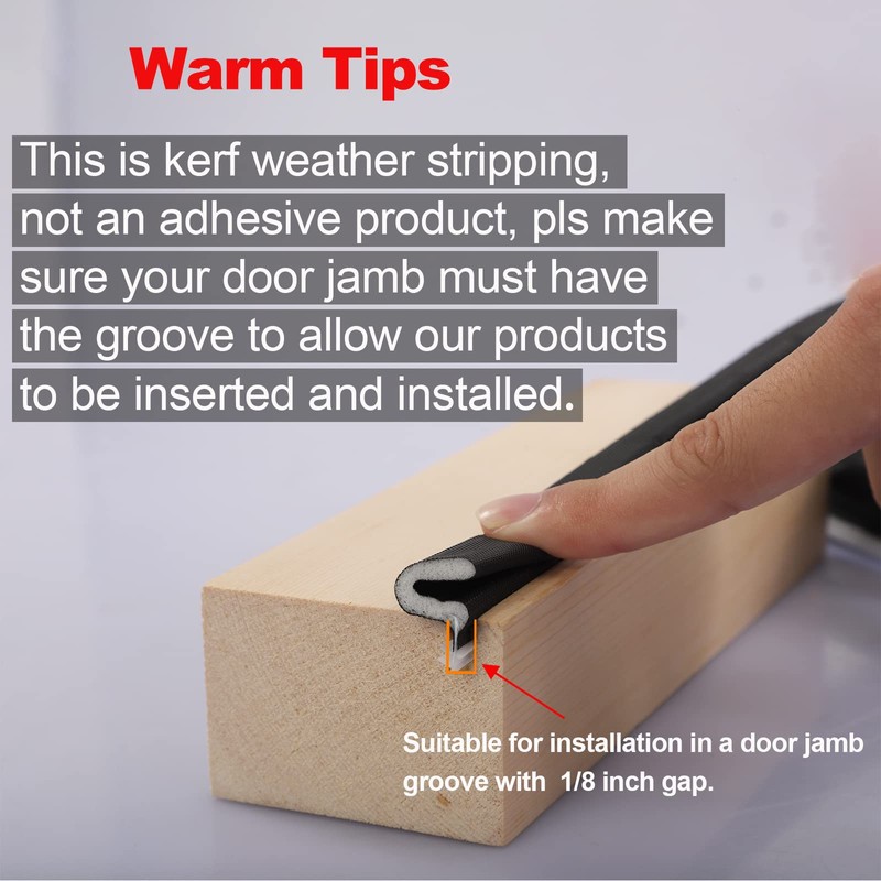 40 Feet Door Weather Stripping, Kerf Weather Stripping for Doors