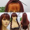 mszyhuwan 99J Burgundy Red With Ginger Mixed Highlights Wig With