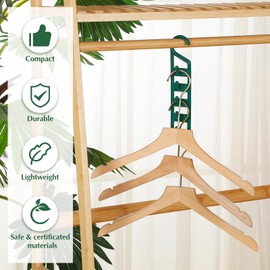 Vercraft 12 Pack Space Saving Hanger Holders Sturdy Plastic Hangers Compact Space Saving for Clothes, Vertical Closet Hangers with 5 Holes, College Dorm Room, Closet Organizers and Storage