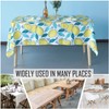 Trimming Shop Polyester Printed Tablecloth 60" x 84" Rectangular Lemon