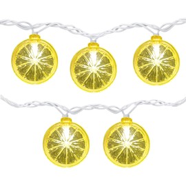 Lemon String Lights, 8.5Ft Summer Patio String Lights with 10 LED Yellow Lemon Slice Lights, Hanging Waterproof Connectable Outdoor Decorative Lights for Indoor Home Garden Christmas Wedding Party
