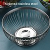 Stainless Steel Fruit Basket,Large Capacity Stainless Steel Fruit Bowl,Draining Function