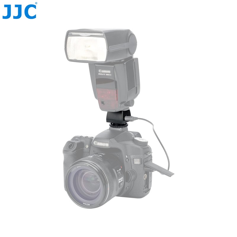 JJC Hot Shoe Mount with PC Sync Sockets and 3.5