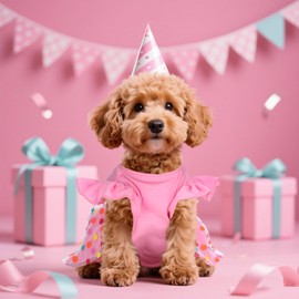 Valentines Dog Dress with Bowknot, Tutu Skirt Tulle Dress Pet Apparel Puppy Outfit Holiday Doggie Clothes for Small Dogs Girl (Pink, X-Large)