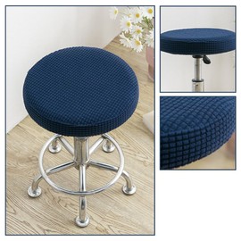 Blausky Set of 4 Stretch Chair Covers, 30-40 cm, Washable, Elastic Seat Protection, Round Chair Seat Covers, Removable Chair Protection, Swivel Chair Seat Cover for Office Chairs, Banquet, Kitchen