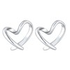 StyleJella Dainty Solid 925 Sterling Silver Tiny Minimalist Heart Stud