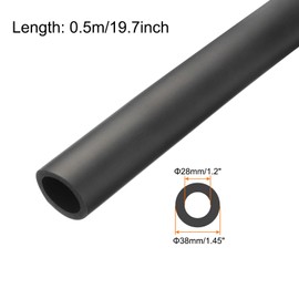 Rebower 28mm ID Pipe Insulation Tubing 5mm Thick Heat Preservation Foam Tube, [for Plumbing Freeze Protection Exercise Handle] - 38mm OD/1.5ft/Black