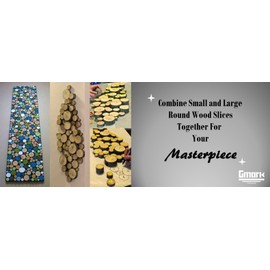 Gmark Natural Wood Slices 1"-1.5" Unfinished Round Discs 50 ct, Tree Bark Wooden Circles for DIY Crafts GM1083