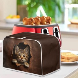 Rerteryuro Toaster Cover 2 Slice Cat Dust-proof Small Appliance Covers for Kitchen Counter Decoration Toaster Covers Accessories Protection