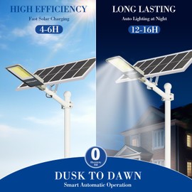 PFCTART Solar Street Lights Outdoor, Solar Lights Outdoor Waterproof IP65 with Motion Sensor and Remote, Solar Security Flood Lights for for Yard, Garden, etc. (4000W-(1 Pack))