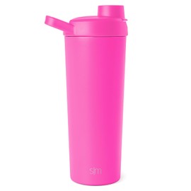 Simple Modern Stainless Steel Shaker Bottle with Ball 24oz | Metal Insulated Cup for Protein Mixes, Shakes and Pre Workout | Rally Collection | Raspberry Vibes