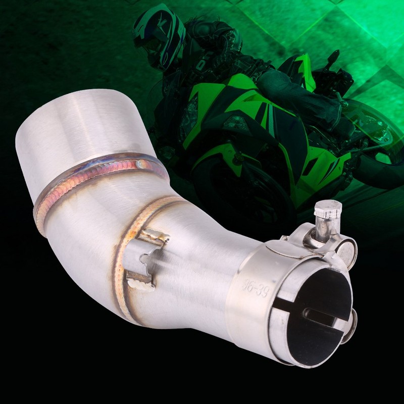 Keenso Motorcycle Exhaust Centre Pipe, Motorcycle Stainless Steel Exhaust Middle