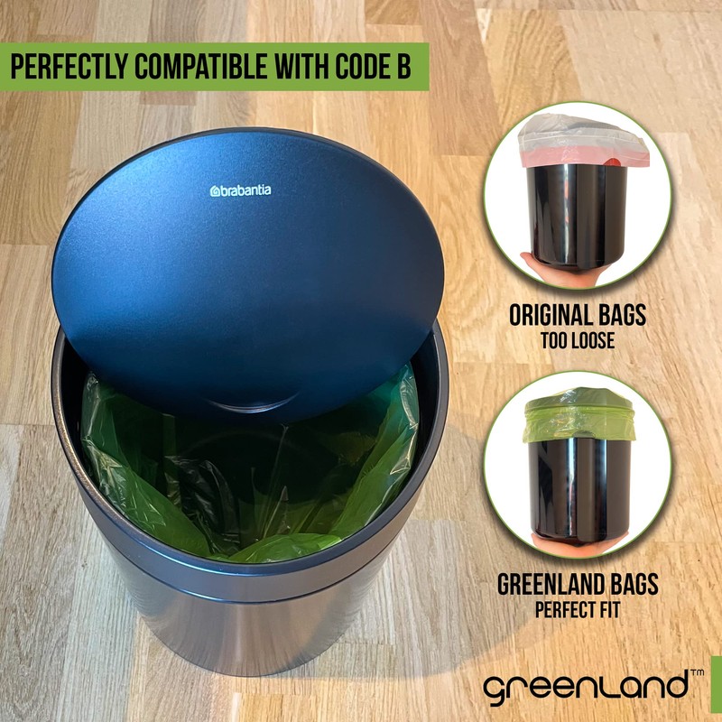 Greenland® Pack of 120 Eco Friendly Bin Liners for Brabantia