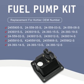 LDMINDA 2455910-S Fuel Pump Kit 24 559 02-S Valve Cover Replace For Kohler CH18 CH19 CH20 CH21 CH22 CH23 CH24 CH25 CH640 CH670 CH680 CH682 CH730 CH740 CH742 CH752 CH750 Engine 24-559-10-S