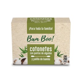 Cotonetes de Bambú Hisopos de Algodón 200 Pz Bam Boo! Lifestyle (200 Piezas, 1, Caja)