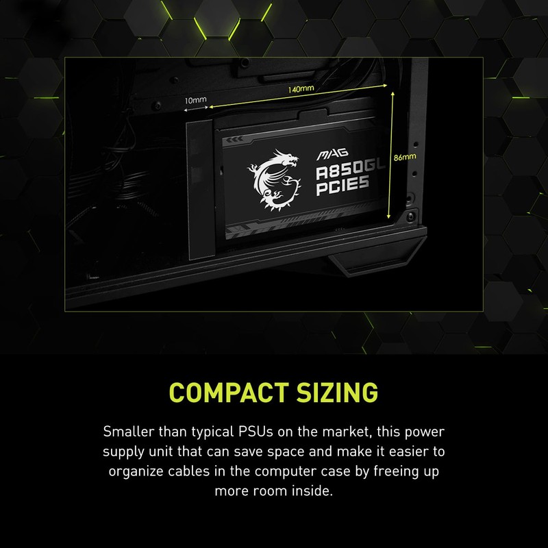 MSI MAG A850GL PCIE 5.1 & ATX 3.1 Gaming Power