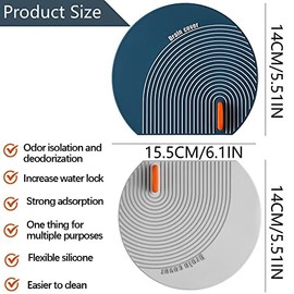 2PCS Tapas De Drenaje De Regadera De Silicona,Tapa Coladera Drenaje Baño,Cubierta de Desagüe de Ducha Protector de Colador de Fregadero Plegable para Bañera, Baño, Cocina-U