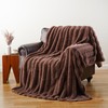 Battilo Brown Faux Fur Throw Blanket, Rabbit Fur Blanket for