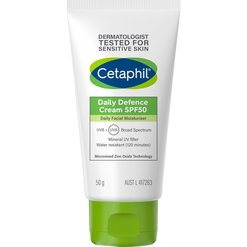 Cetaphil Daily Defence Cream SPF 50, Daily Facial Moisturiser with