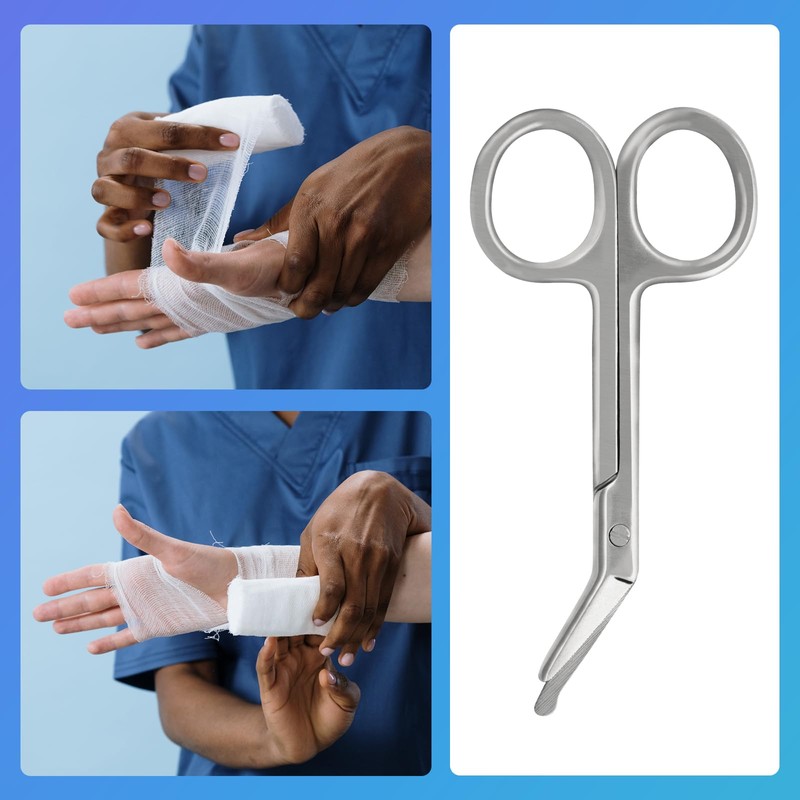 KONWEDA Ostomy Scissors Curved Blunt Tips, Small Scissors for Colostomy