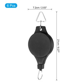 PATIKIL Plant Hanger, 6 Pcs Pulley Retractable Triangle Hanging Flower Basket Hook Indoor and Outdoor Plant Pots Holder, for Planters, Flower Basket, Wind Chimes, Bird Feeders, Black