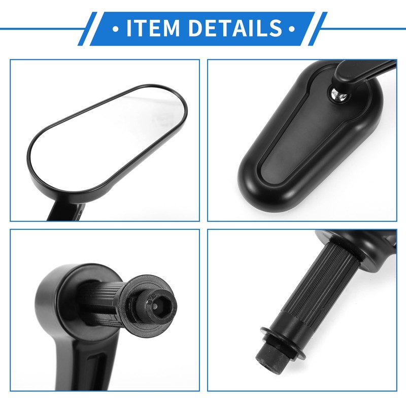 REPAIROCK 1 Set Motorcycle Rear View Mirrors Bar End Side