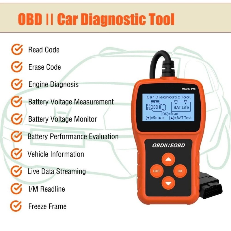 OBD2 Code Reader Automotive OBDII Scanner Car Check Engine Fault