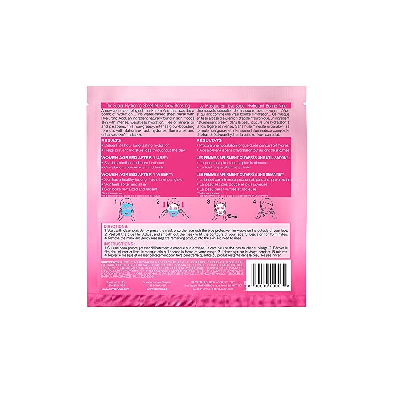 Garnier - Mascarilla hidratante con extracto de sakura, 32 ml