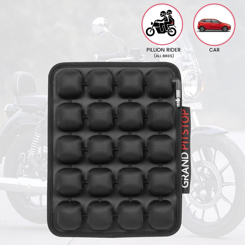 GRAND PITSTOP Motorcycle Air Seat Cushion with Inflatable Bubble Air