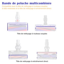 WYWY.Wide 8 St1ck Weiche Pl1schstreifen f1r Dyson V6 V7 V8 V10 V11 V12 V15 DC58 DC59 DC62 DC72 DC74 Staubsauger Zubeh?r, Weiche Ersatzteile, 4 Lange (23 cm), 4 Kurze (11,5 cm)