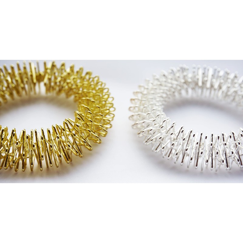 Massage Ring Set for Wrist Gold and Silver Hand Acupressure