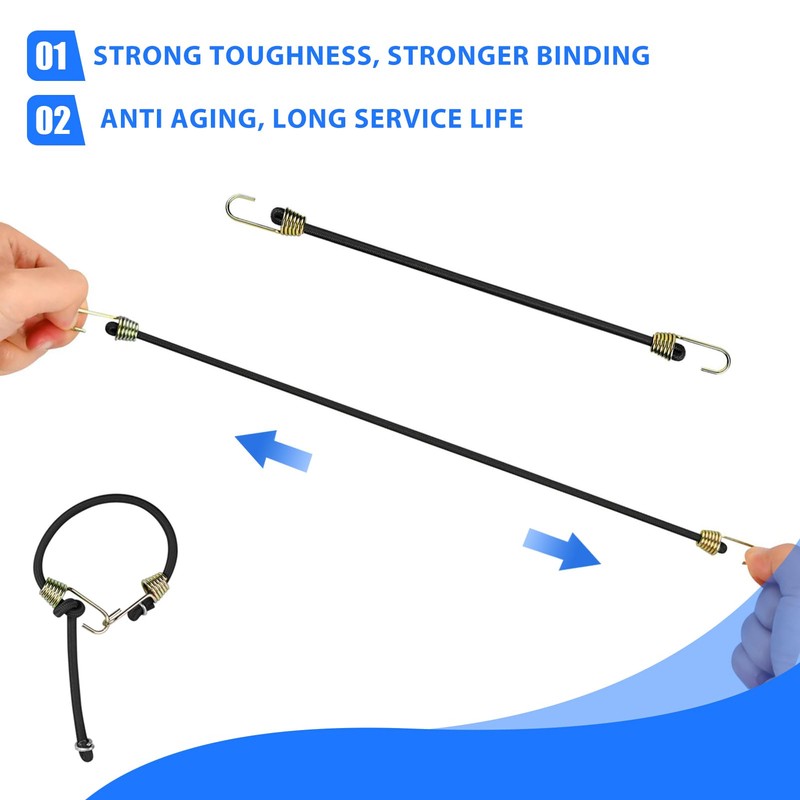 Short Bungee Cords with Hooks 10Pcs Bungee Cord Heavy Duty