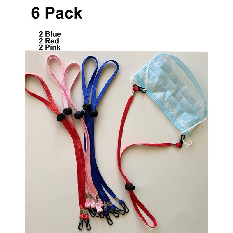 Mask Lanyard 6-Pack Face Mask Holder, Adjustable Length Lanyards, Convenient