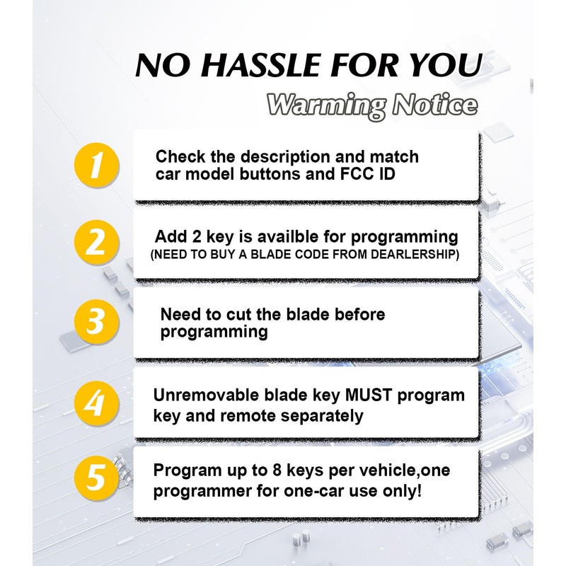 Remote2program 2PCS Self Programmable Car Key Keyless Entry Remote Replacement