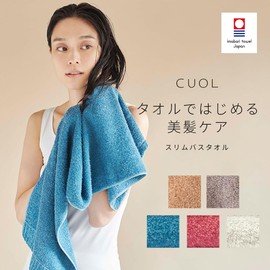 Heartwell CUOL Imabari Towel, Beautiful Hair Care, Slim Bath Towel, Hair Drying, Hair Care, Hair, Water Absorbent, Quar, Simple, Soft, Mini Bath Towel, 1 Ice Gray
