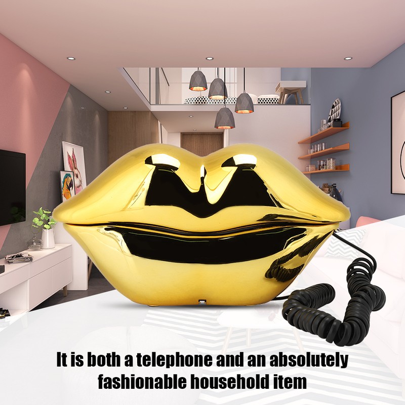 WX 3061 MultiFunctional Cute Lip Shape Telephone Desk Phone Home