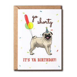 NALSDesigns It's Ya Birthday Card - Pug Dog Cute Birthday Card - Pug Happy Bday Card - Funny Greeting Card - Pug Dog Pet Humor Card