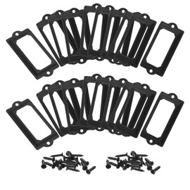 sourcing map Metal Label Holders, 70x33mm 50pcs File Name Card Tag Label Holder Frame for Office Library Drawer Cabinet Shelves, Black