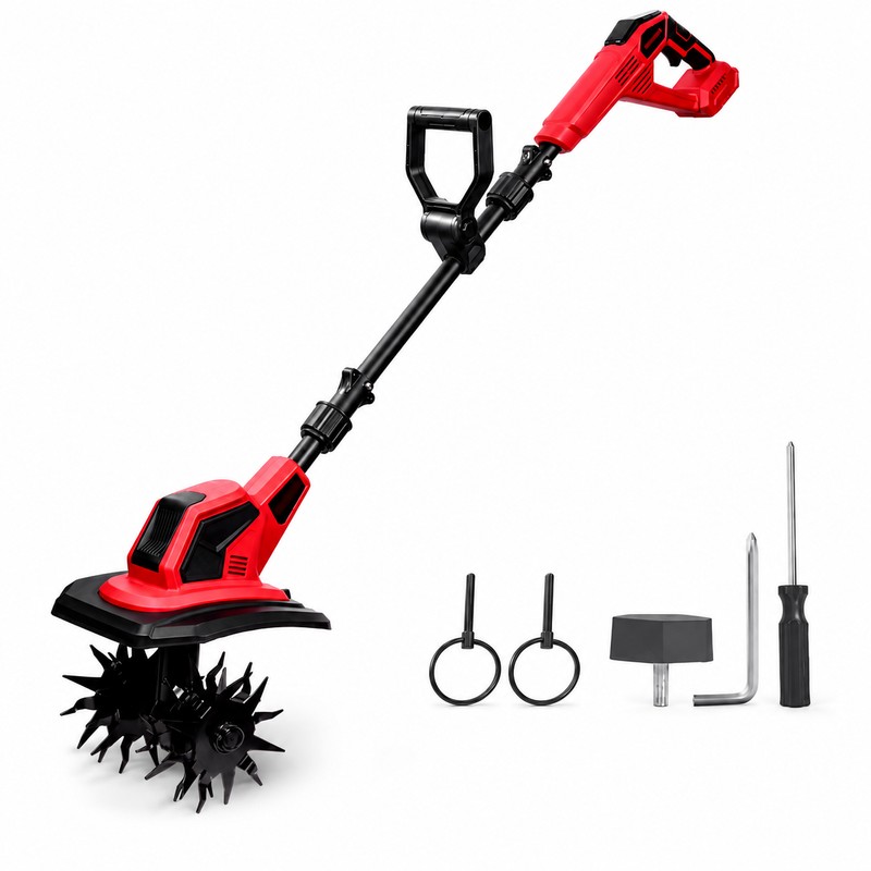 Cordless Electric Garden Tiller for Soil Cultivation – Anti-Tangle Blades