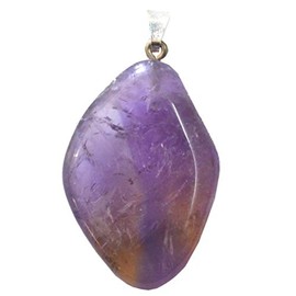 Ametrin Gemstone Pendant with 925 Sterling Silver Eyelet | Timeless Elegant Tumbled Stone Pendant for Men and Women | Healing Stone Ametrine Necklace Pendant