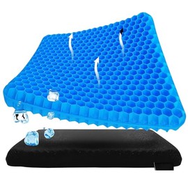 GTPLAYER Gel Seat Cushion, Breathable Honeycomb Design Cooling seat Cushion, Absorbs Pressure Points Seat Cushion, Home Car Gel Cushion for Office Chair (18.5 x 17.3 x 1.4 inch)