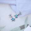 Cimenexe Bohemian Crystal Turtle Dangle Earrings Silver Sapphire Starfish Stud