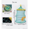 FASPLORE Collapsible Fish Basket, Floating Net Fish Keeper, 3-Ring Mesh