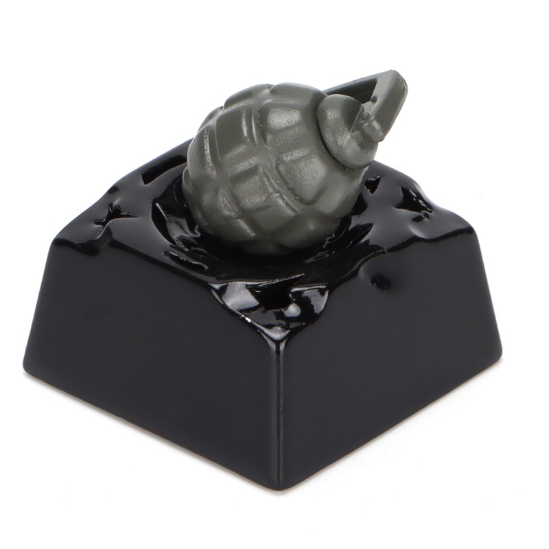 Decorative Keycap Aluminum Alloy Grenade Shape Translucent Mechanical Keyboard Accessories
