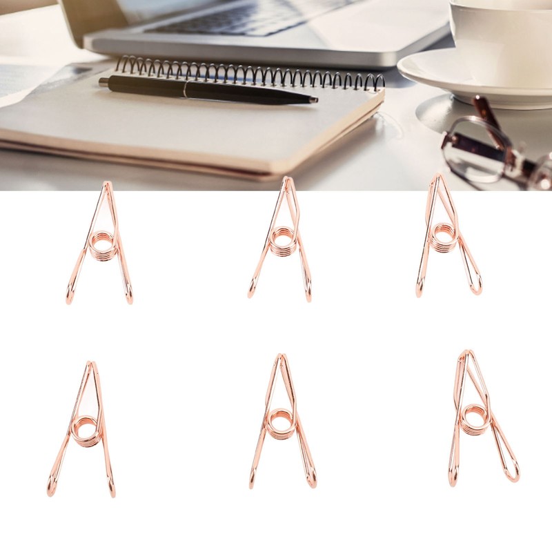 60pcs Wire Clothes Pins Antislip Creativity Metal Wire Hollow Out