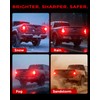 7443 W21/5W Red LED Brake Tail Light Bulbs, No Hyper