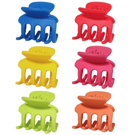 USDNICE 6 Pcs Hair Clips Small Claw Clips for Thin Hair Medium Matte Non-slip Hair Accessories for Women and Girls (Dopamine)