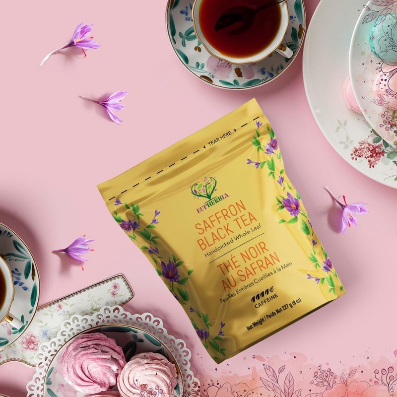 Eupherbia Eupherbia Saffron Black Tea, Handpicked, Highland Grown Whole Leaf