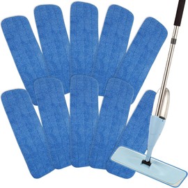 LOSYHU 10 Pack Spray Mop Replacement Pads for Wet/Dry Mops, Reusable Flat Mop Heads Microfiber Mop Pads Compatible with Bona Floor Care System, Blue